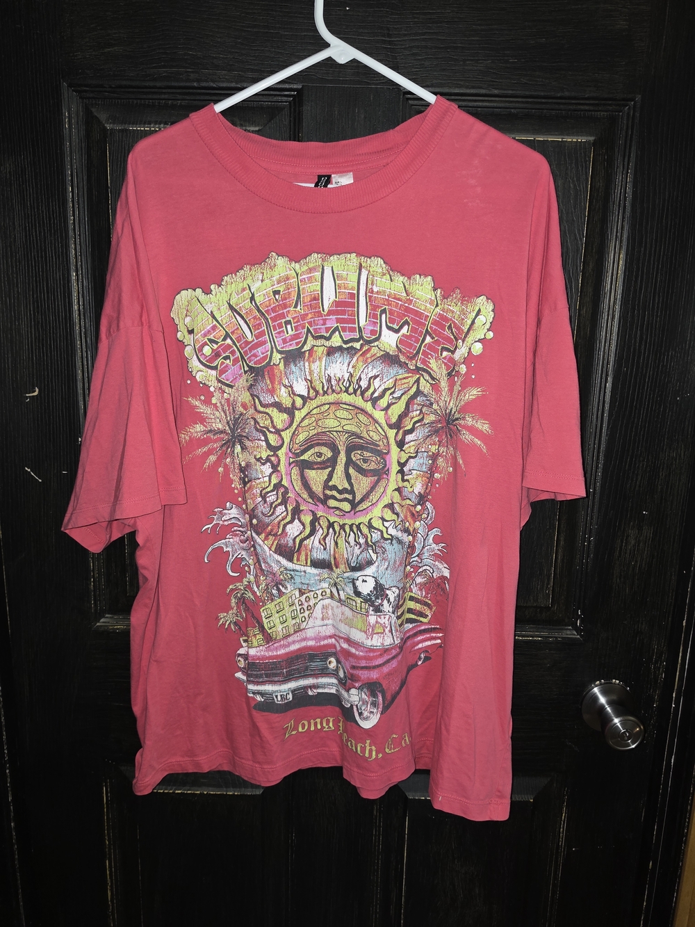 Divided Coral Pink T-Shirt Mens Or Women's Unisex Size Large Sublime Graphic